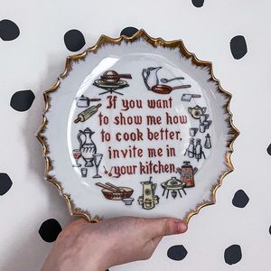 Vintage Lego Japan poem wall plate decor